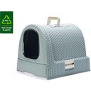 Curver Petlife Katzentoilette Rattanoptik Hellblau - 1 Stk