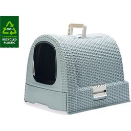 Curver Petlife Katzentoilette Rattanoptik Hellblau - 1 Stk