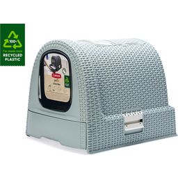 Curver Petlife Katzentoilette Rattanoptik Hellblau - 1 Stk