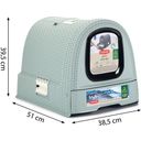 Curver Petlife Katzentoilette Rattanoptik Hellblau - 1 Stk