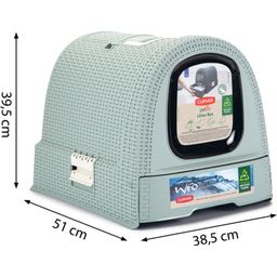 Curver Petlife Katzentoilette Rattanoptik Hellblau - 1 Stk