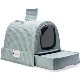 Curver Petlife Katzentoilette Rattanoptik Hellblau - 1 Stk