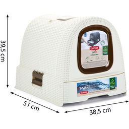 Curver Petlife Katzentoilette Rattanoptik Weiss - 1 Stk