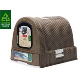 Curver Petlife Katzentoilette Rattanoptik Mokka