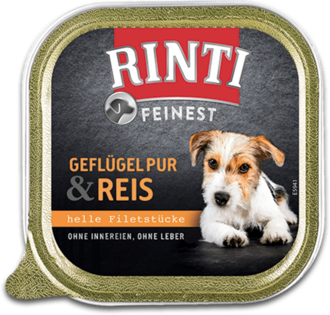 Rinti Feinest 150g Schale - Geflügel Pur+Reis