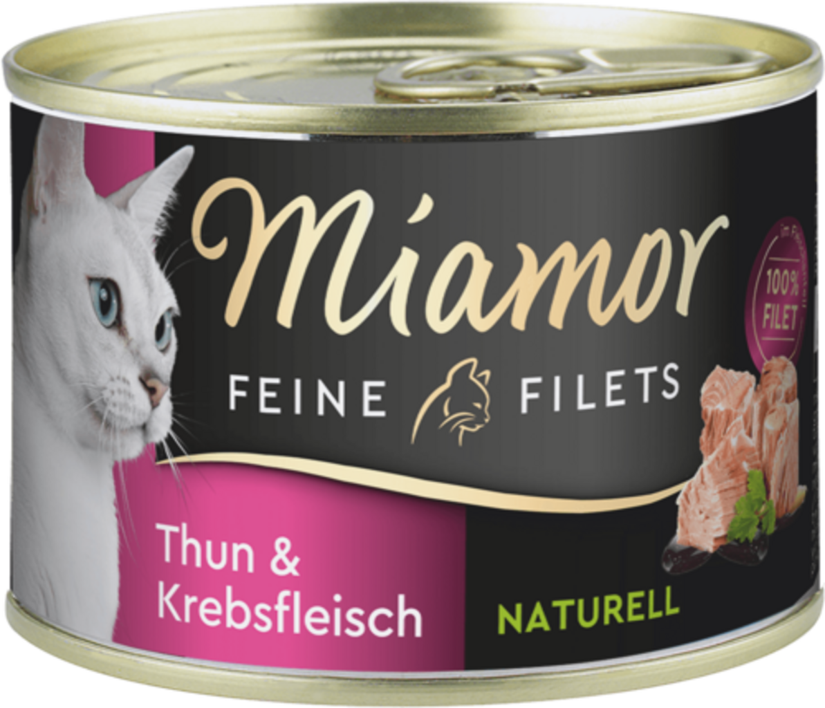 Miamor Filets Naturelle Dose 156g - Krebs+Thunfisch