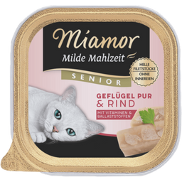 Miamor Milde Mahlzeit Senior Schale 100g - Geflügel+Rind