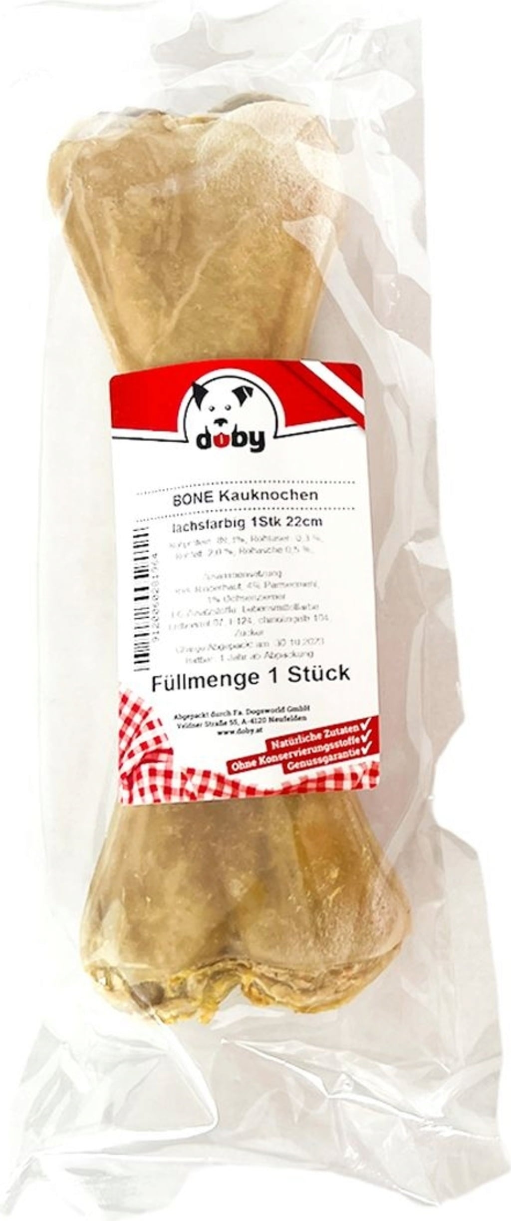 Doby Kauknochen Natur lachsfarbig - 22 cm