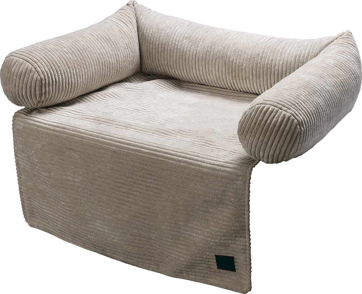 Designed by Lotte Couchkissen Hund Ribbed Hellgrau