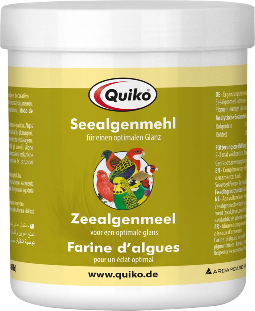 Seealgenmehl für Ziervögel mit dunklen Pigmentierungen