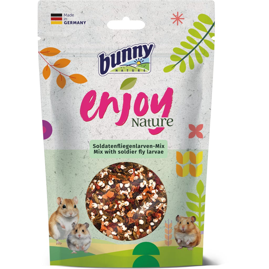 Mix Di Larve Di Mosche Soldato Bunny EnjoyNature - 90g, Mangime Complementare Per Roditori, 100% Naturale - Foto 7