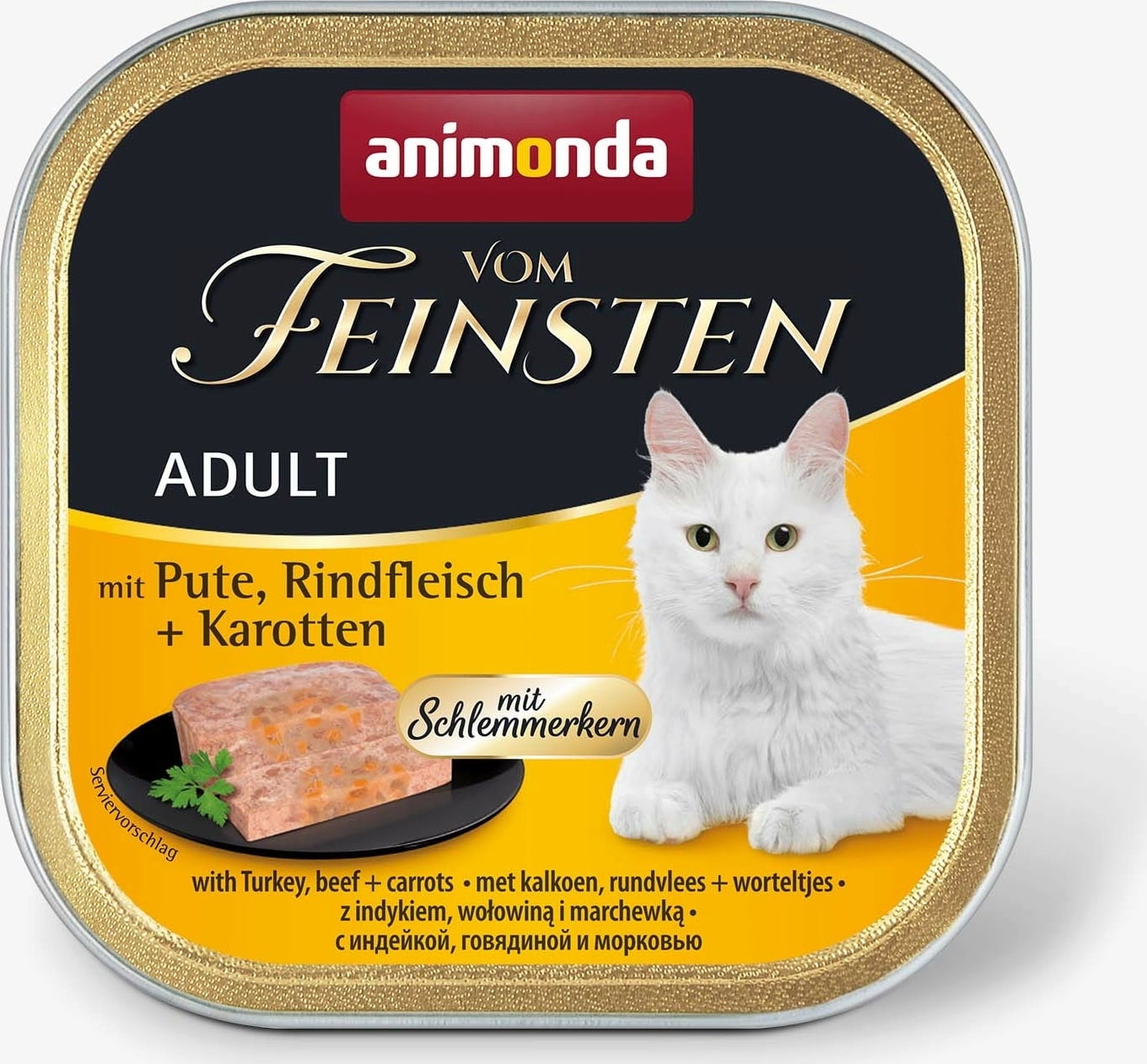 Vom Feinsten Adult mit Schlemmerkern Schale 100g - Pute und Rind