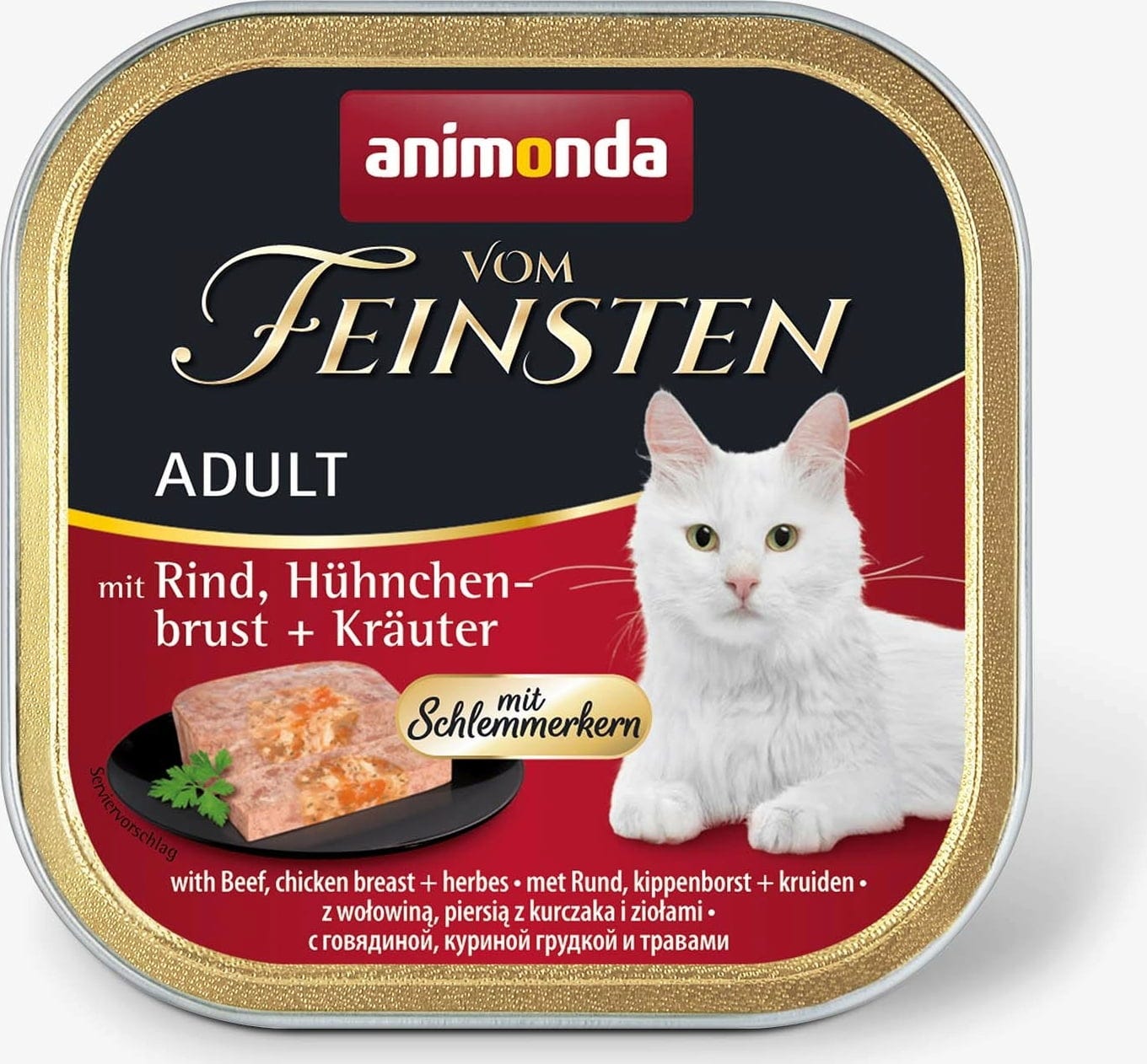 Animonda Vom Feinsten Adult mit Schlemmerkern Schale 100g - Rind und Kräuter