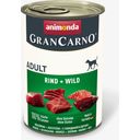 Mokra pasja hrana GranCarno Adult - govedina in divjačina