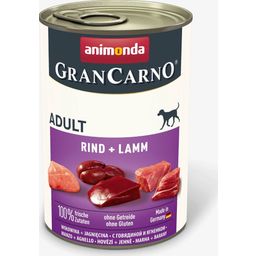 Mokra pasja hrana GranCarno Adult - govedina in jagnjetina - 400 g