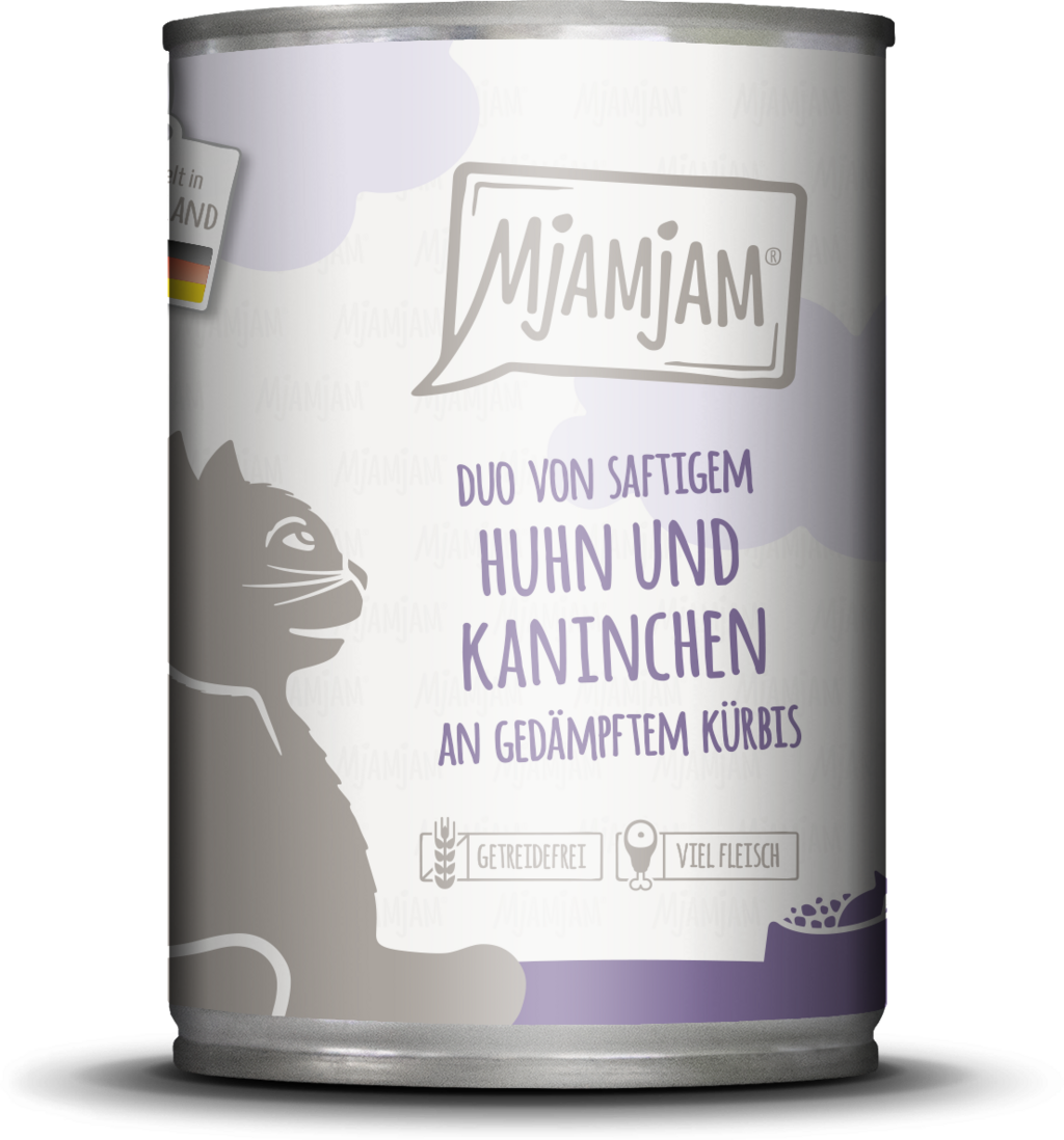 Mjamjam Huhn, Kaninchen und Kürbis - 400 g