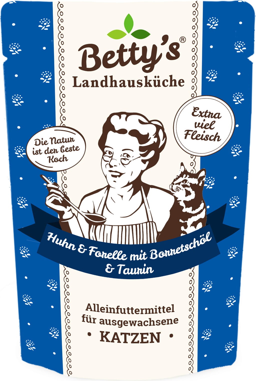 Frischebeutel Huhn und Forelle mit Borretschöl