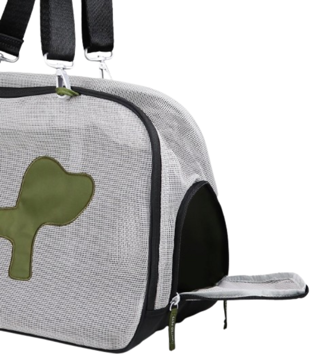 Mesh Bag ECO - Tragetasche für Hunde und Katzen - schwarz/grün