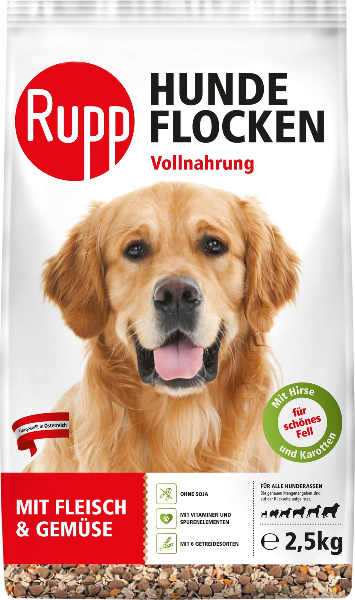 Rupp Hundeflocken Fleisch und Gemüse - 2,5 kg