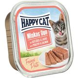 Happy Cat Minkas DuoPaté - Pollame e Salmone