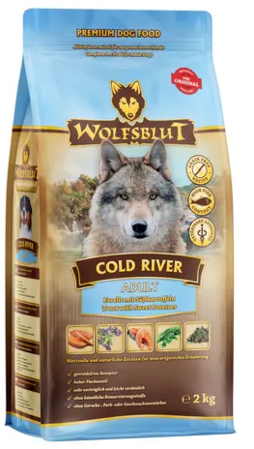 Hundetrockenfutter Cold River Forelle & Süßkartoffel - 2 kg