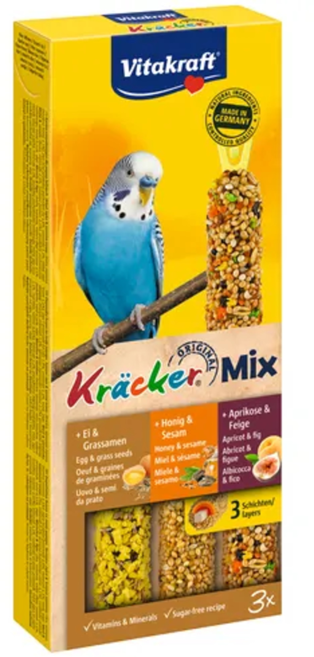 Kräcker® Trio-Mix Ei, Frucht, Honig - Sittiche