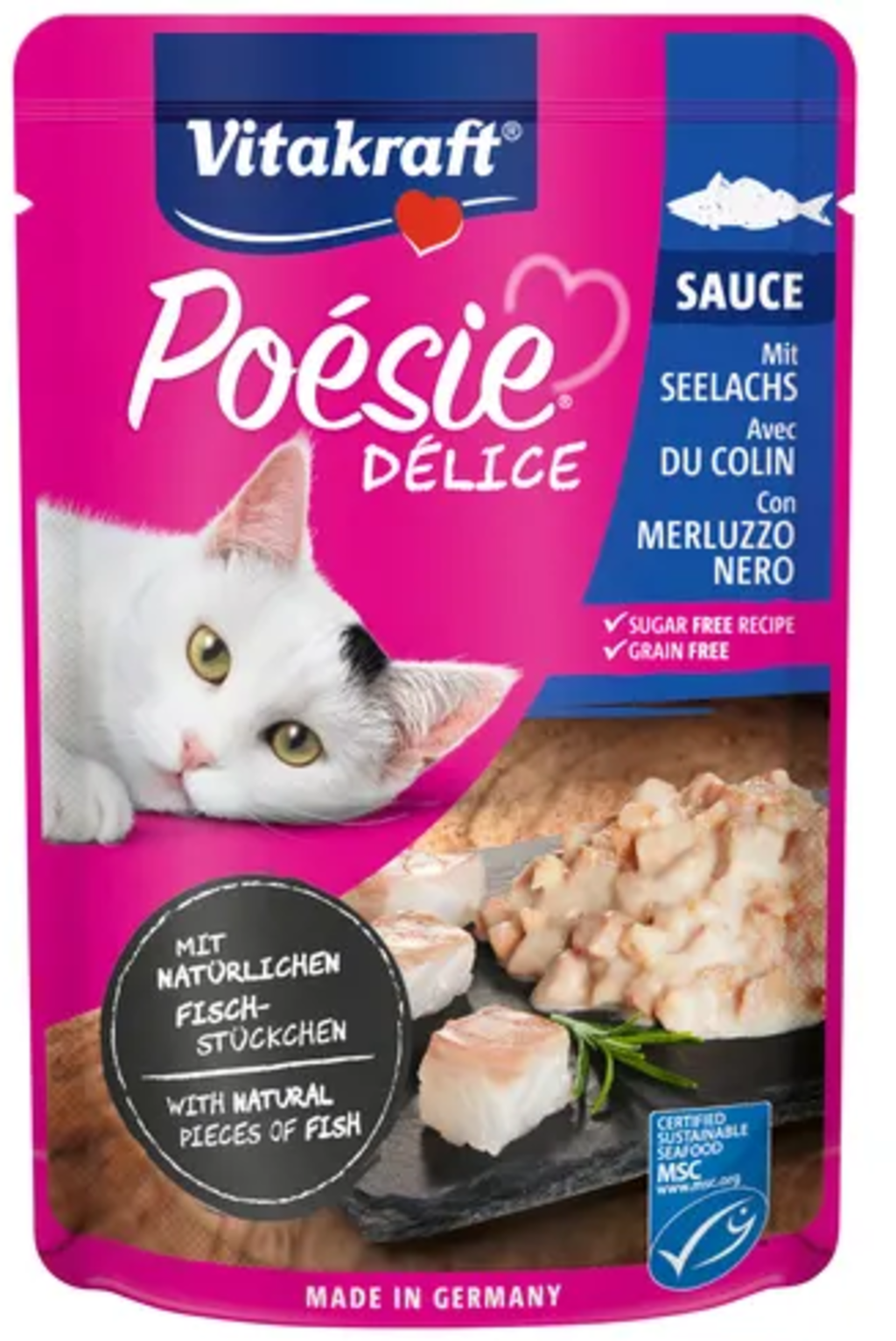 Katzennassfutter Poésie® Délice Sauce +, Seelachs (85 g)