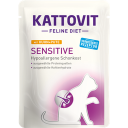 Kattovit Mokra mačja hrana Sensitive, 85 g - Piščanec + puran