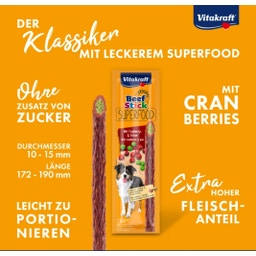 Vitakraft Beef Stick Superfood Erbse, Cranberry