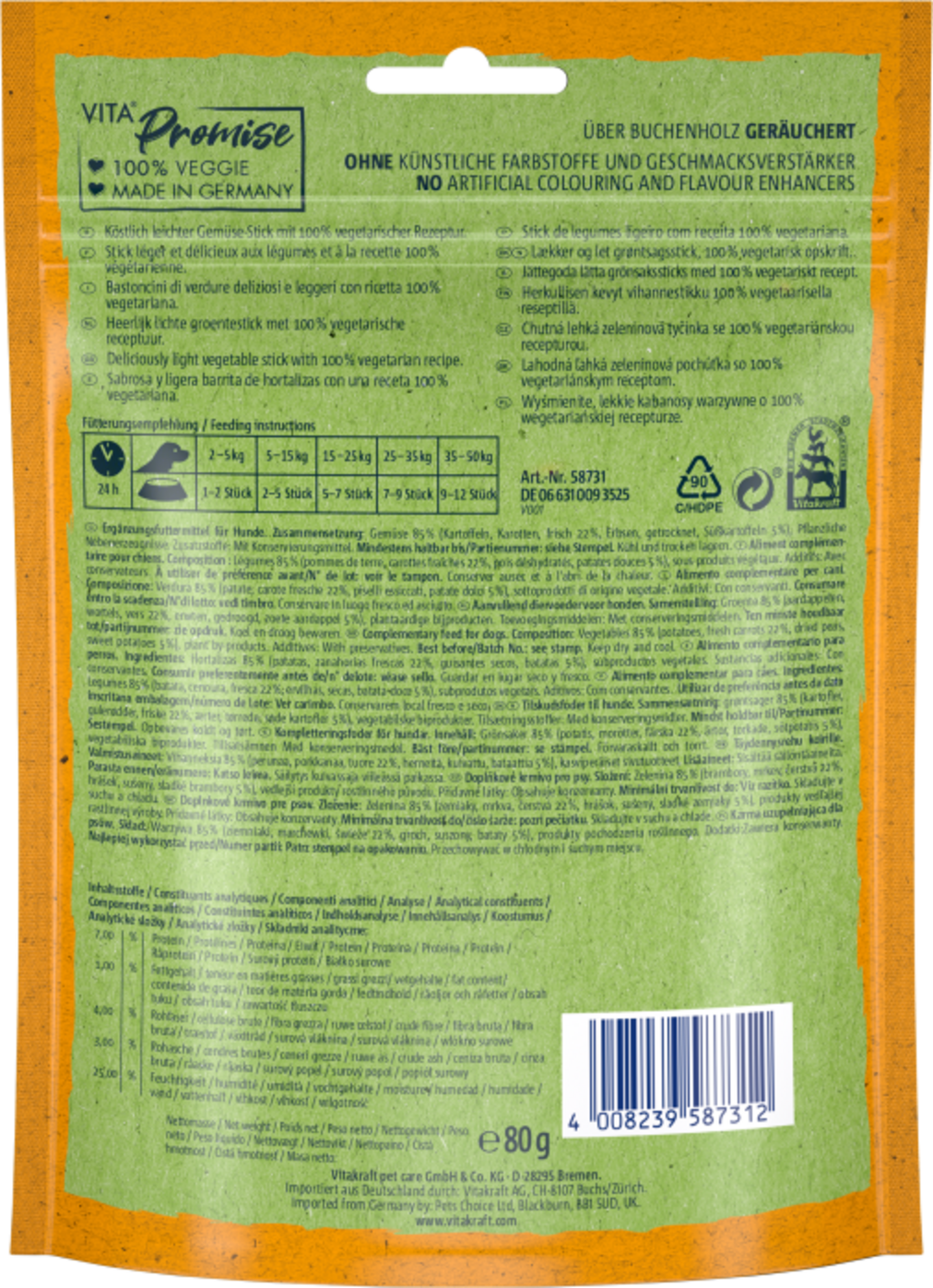 Vitakraft Vita® Veggies Sticks Süßkartoffel - 80 g