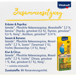 Kräcker® Trio-Mix Banane, Kräuter, Kiwi - Sittiche - 3 Stk