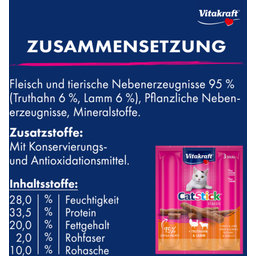 Vitakraft Katzensnack Cat Stick® + - Truthahn & Lamm
