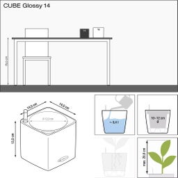 Lechuza Tischgefäß CUBE Glossy CAT 14