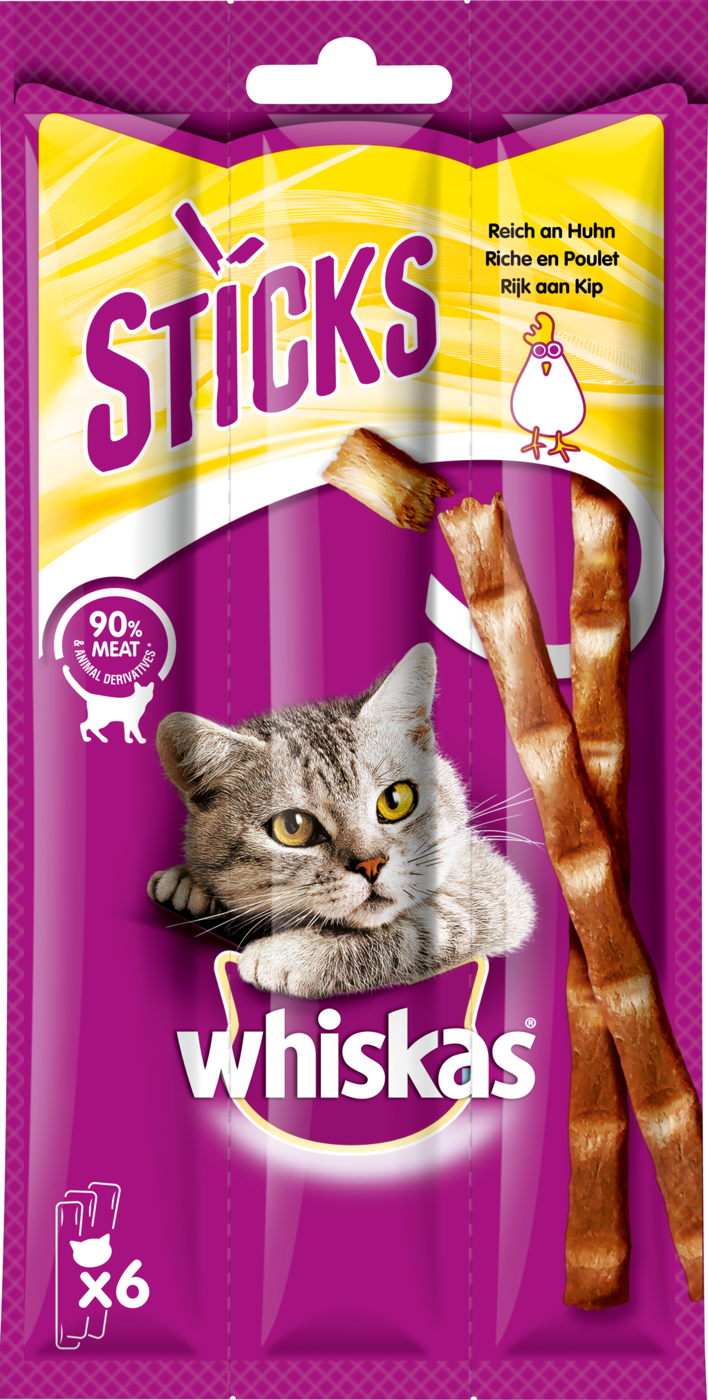 Whiskas Sticks - Reich an Huhn - 36 g