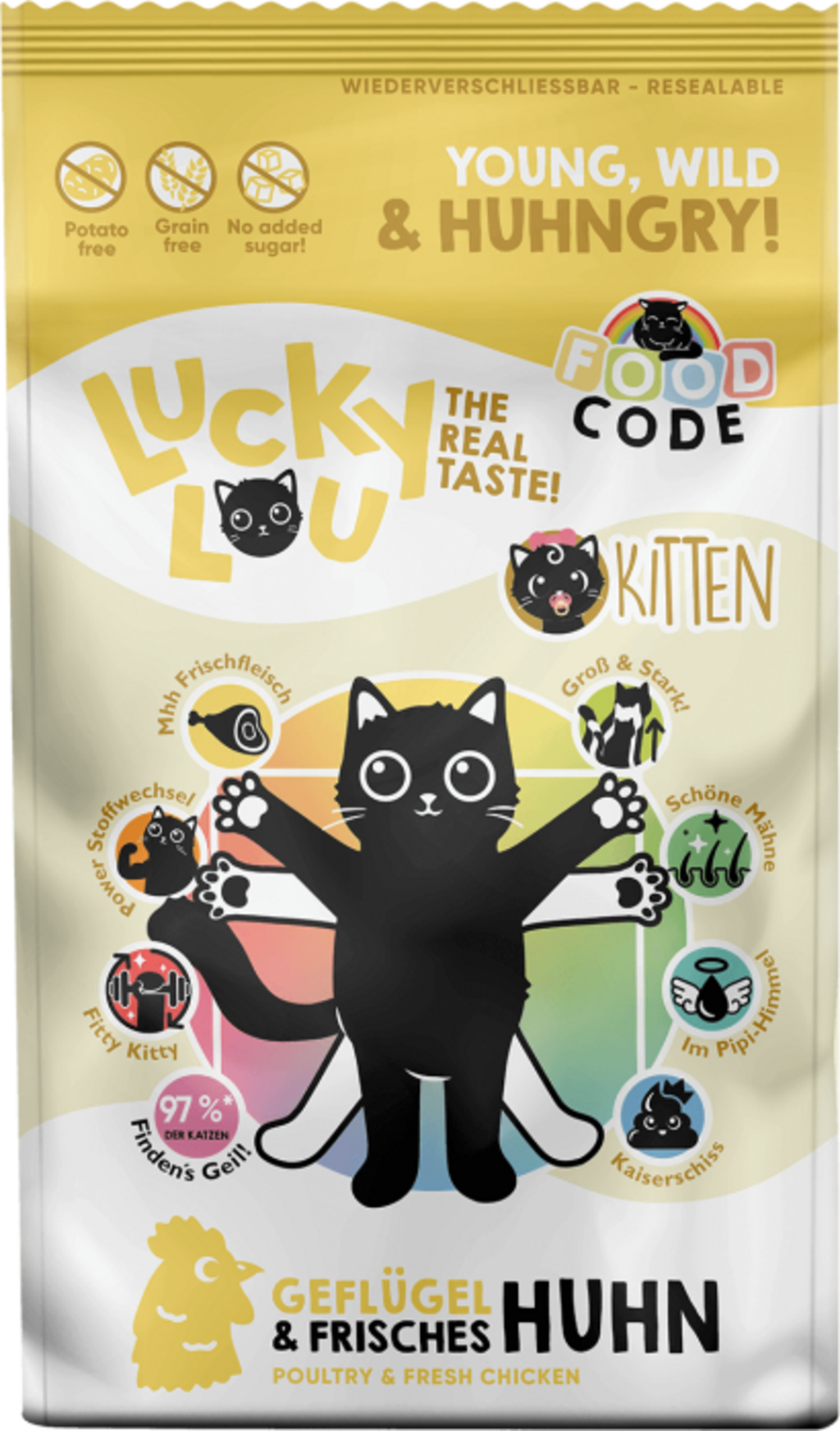 Lucky Lou Food Code Kitten Geflügel & Huhn - 1,70 kg