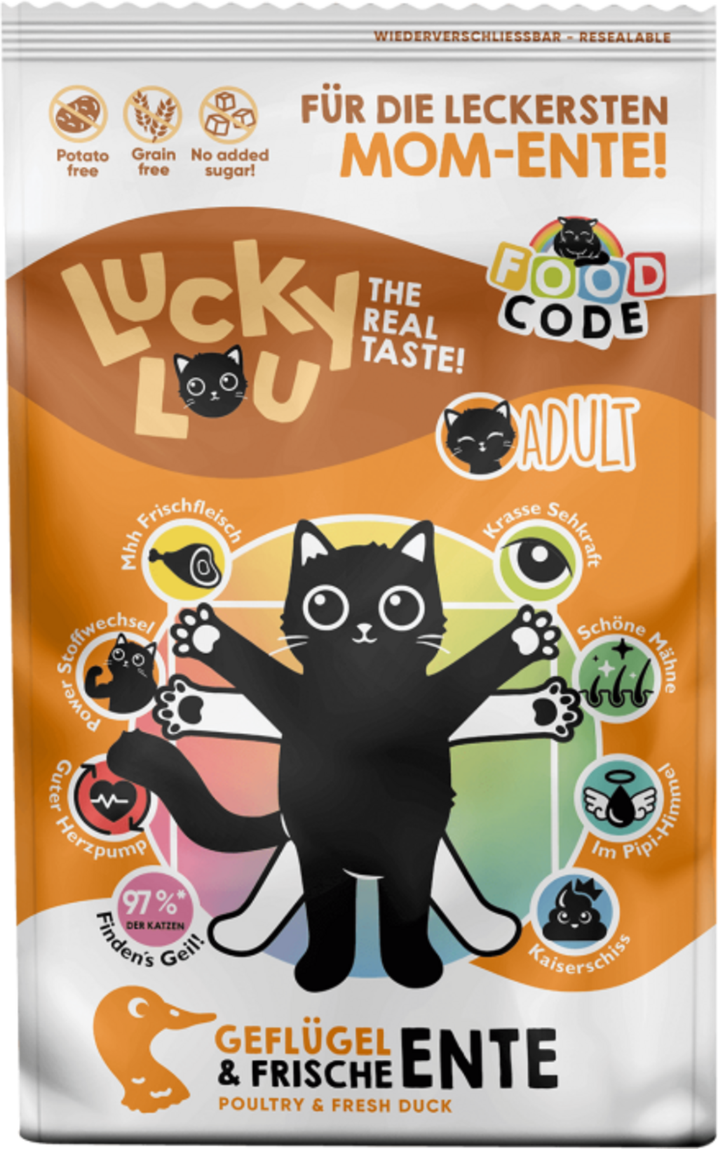 Lucky Lou Food Code Adult Geflügel & Ente - 750 g