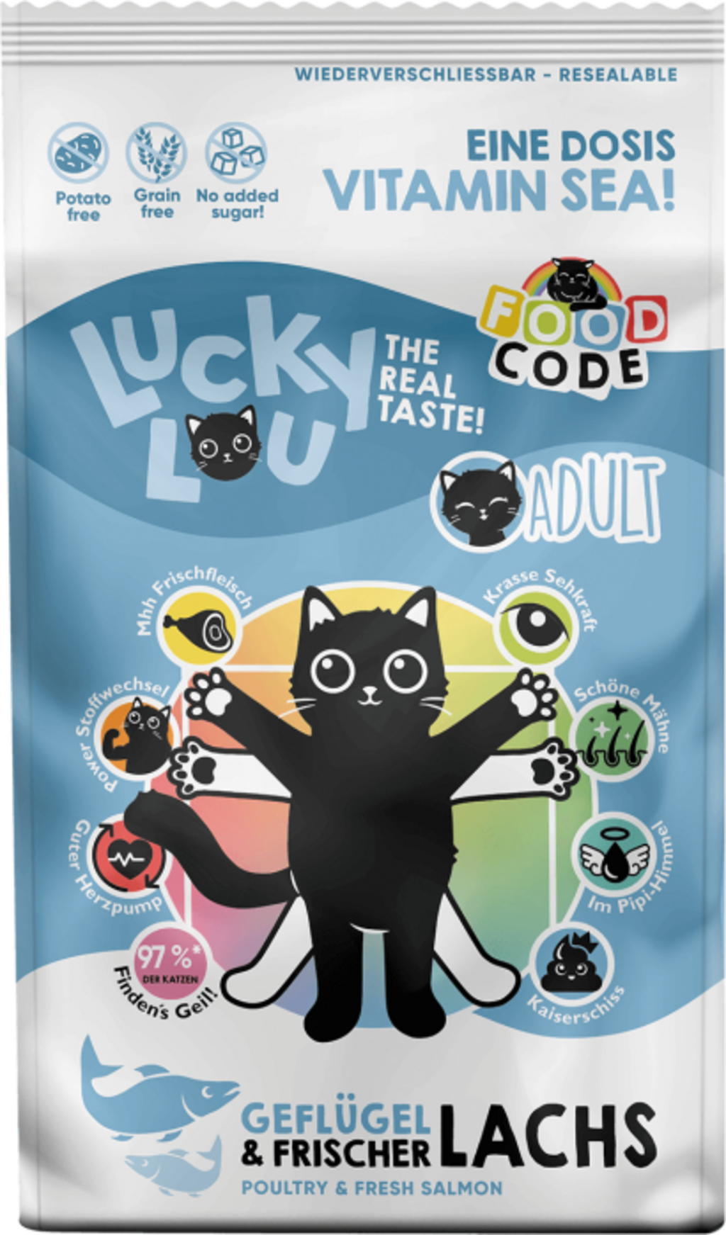 Lucky Lou Food Code Adult Geflügel & Lachs - 1,70 kg