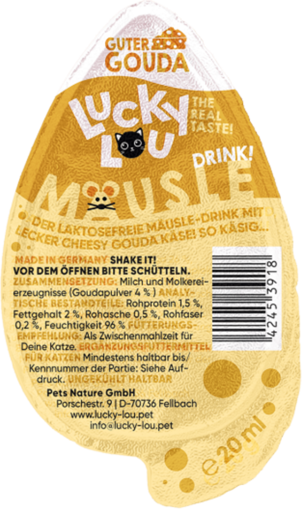 Lucky Lou Mäusle Drink-Snack Gouda