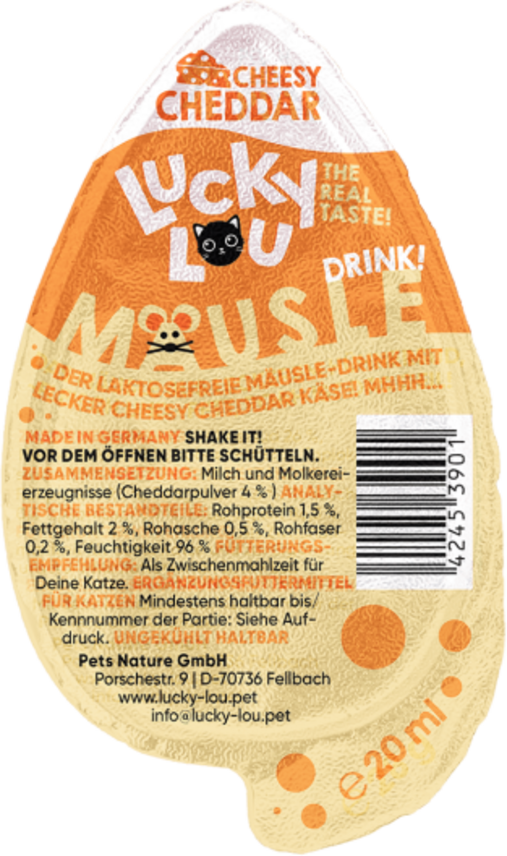 Lucky Lou Mäusle Drink-Snack Cheddar