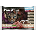 Pawsome! Senior Kalb und Pute Mixpack 4 x 85 g - 340 g