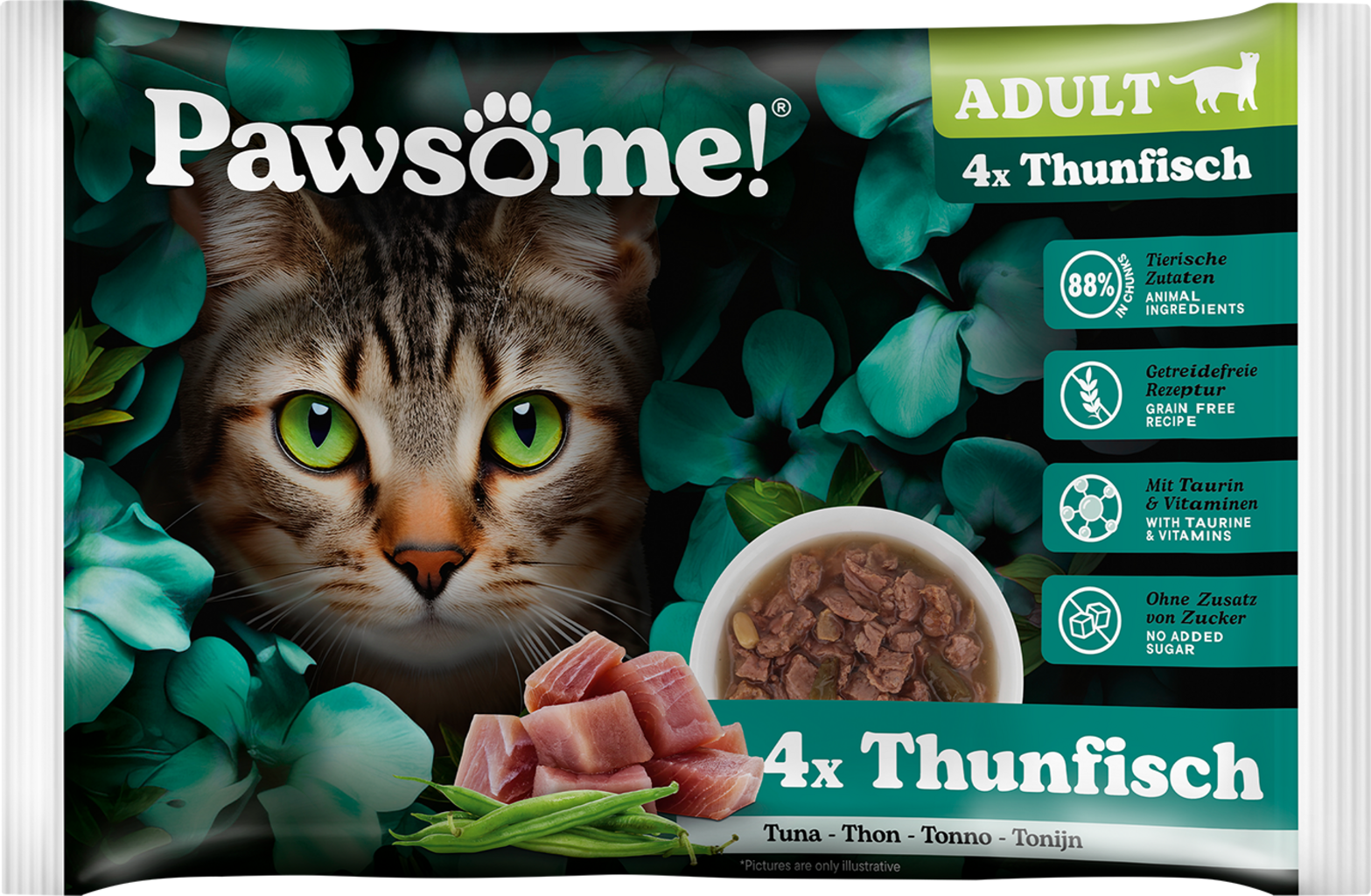 Pawsome! Adult Thunfisch - 4 x 85 g