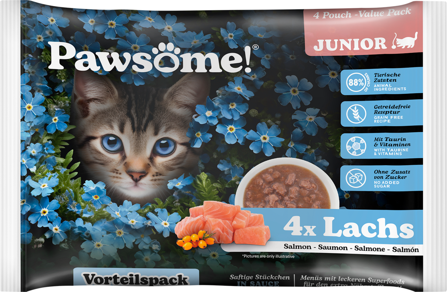 Pawsome! Junior Lachs - 4 x 85 g