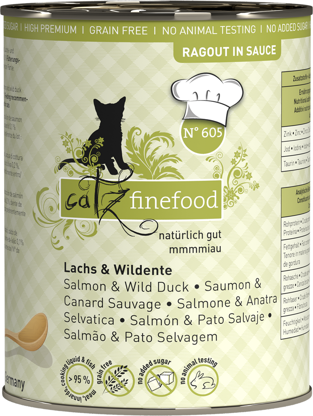 catz finefood Ragout No. 605 Lachs und Wildente - 380 g
