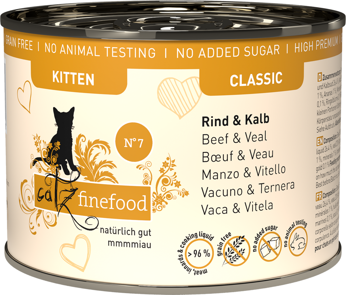 catz finefood Classic Kitten No.07 Rind und Kalb - 200 g