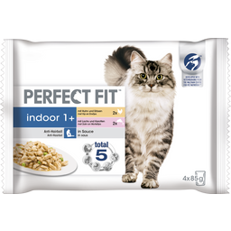 Indoor 1+ alutasakos macskatáp, 4 darabos csomagban - 340 g