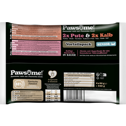 Pawsome! Senior Kalb und Pute Mixpack 4 x 85 g - 340 g