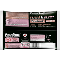 Pawsome! Junior Rind und Pute Mixpack 4 x 85 g - 340 g