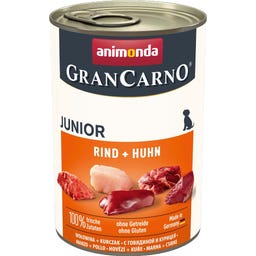Mokra pasja hrana GranCarno Junior - govedina + piščanec - 400 g