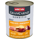 Mokra pasja hrana GranCarno Adult - Sensitiv, 800g - Čisti puran in krompir