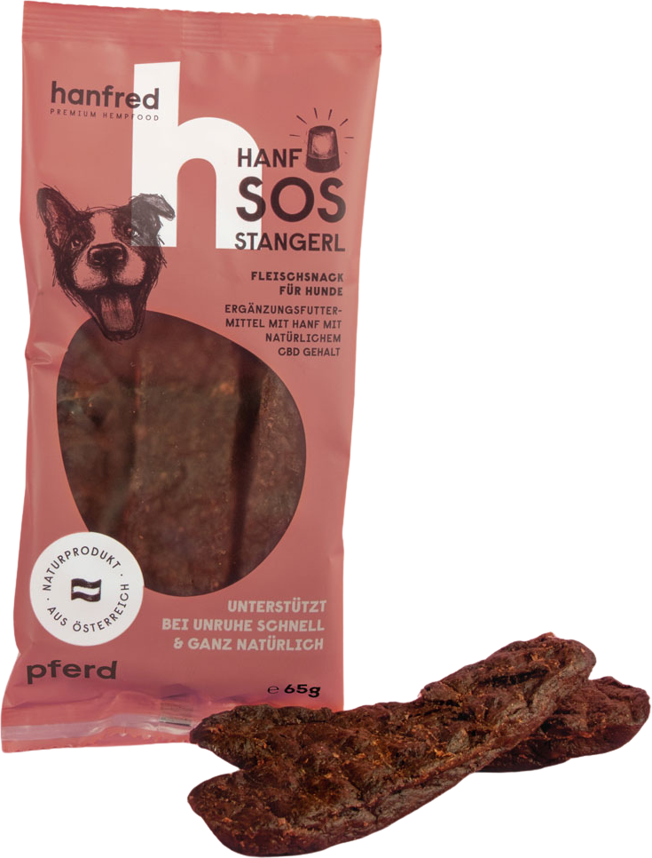 Hanfred Hanf SOS Stangerl mit Pferd - für Hunde - 65 g